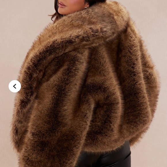 Fashion Nova Brown Fur Coat - Picture 4 of 9